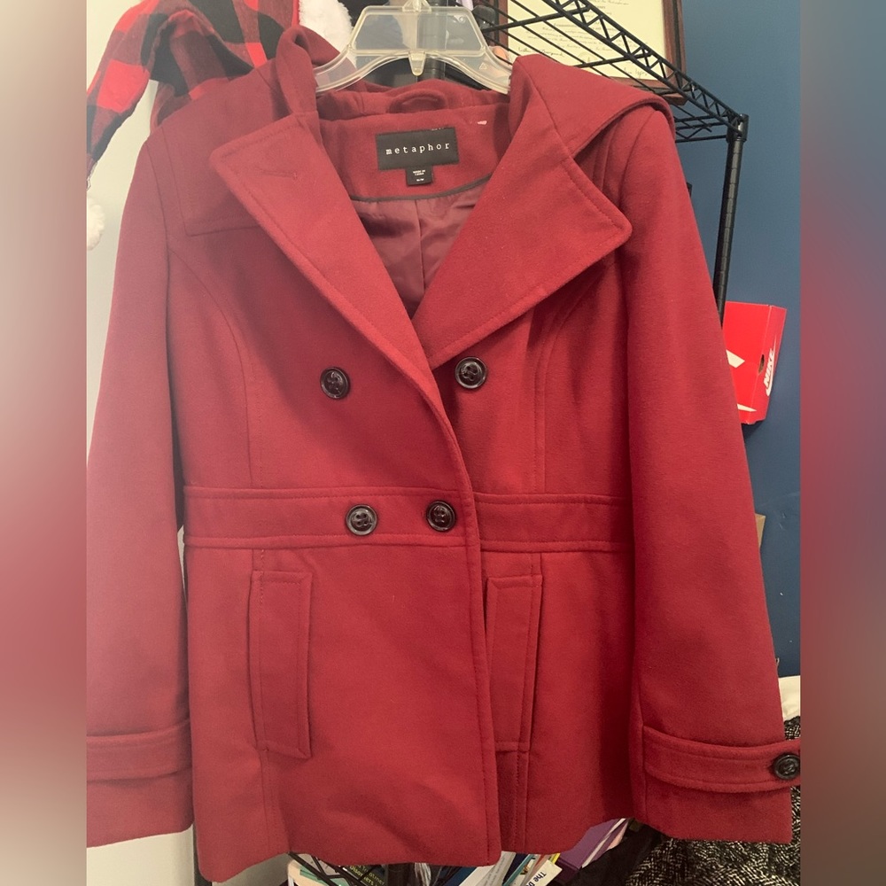 Metaphor Burgundy Peacoat